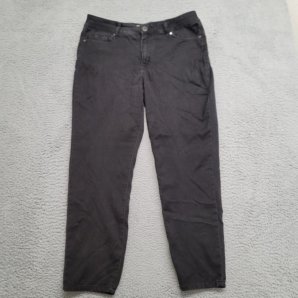Seven 7 Jeans Womens‎ 16 Black High Rise Skinny Stretch Casual Pockets Logo Flat
